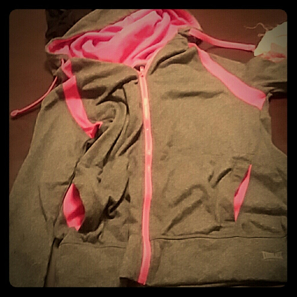 Hot pink and gray large everlast zipup hoodie